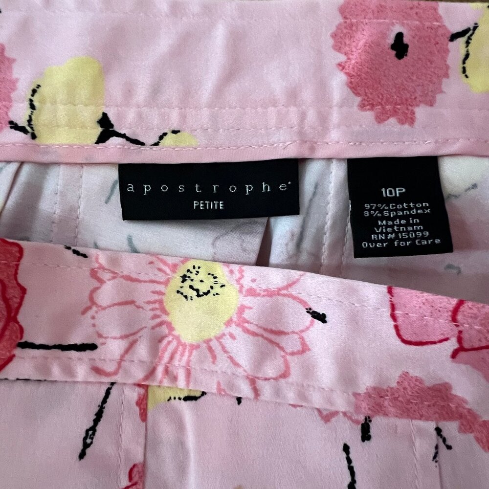 Apostrophe Skirt, A Line, Pink Floral, Pleated, Size 10 Petite, VGC! - Picture 5 of 11